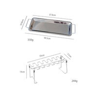 Portable Chicken Leg Grill Rack Food Grade Material BBQ Chicken Holder with Liquid Collection Pan Rust Resistant for Outdoor Cooking