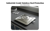 Stainless Metal Water Reservoir Cover Thickened Material Square Water Tank Lid Weather-Resistant Bulk Storage Container Lid for Outdoor, Warehouses