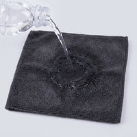 Black 25cm Microfibre Cloth and Cleaning Cloths, Super Absorbent Cloth for Kitchen and Car, Reusable Low-Lint Microfiber with Locked Edges