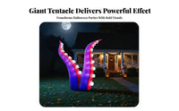 Lighted Edges Inflatable Tentacled Tentacle Decoration Curved Halloween Tentacled Tentacle Tall Halloween Inflatable Built-in Fan for Porch