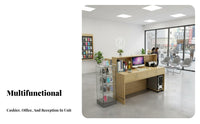 Sturdy & Long-Lasting Payment Ier Checkout Counter Spacious Countertop Checkout Counter Table Thickened Panels Small Shop Front Desk Easy to Clean for Receptionists, Shopkeepers, Office Managers, Retail Shop, Lobby