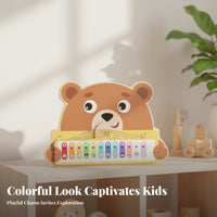 Numbered Animal Keyboard Wooden Piano Toy  -Shaped Music Plaything Shade-Coded Keys Colorful for Tabletop