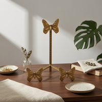 Butterfly Plate Gilded rackToned Tabletop Display Stand Bead Detailing Home Decor