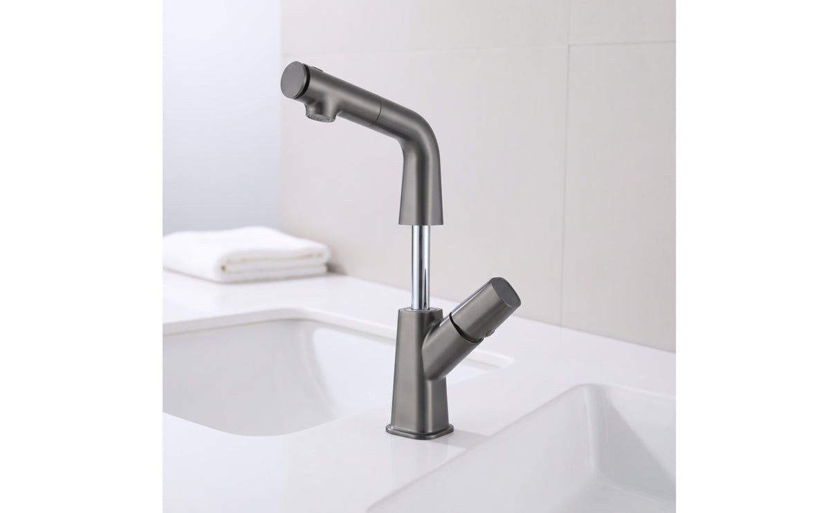 Faucet with Pull-out Sprayers Contemporary Washbasin Tap for Washroom