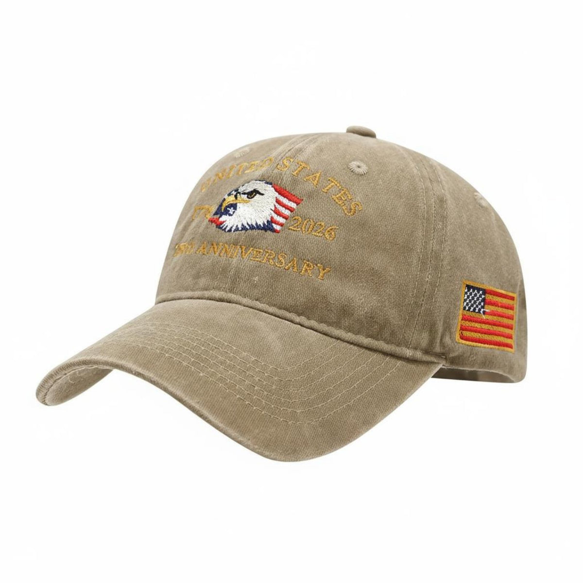 Design USA 250th Anniversary Cap Vintage Design 250th Anniversary USA Cap Adjustable Fit American Flag Hat Collectible Item for Men, Women, Patriots, Casual Wear, National Holidays, Outdoor Activities
