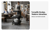 With Wheels Mobile Garbage Can Large Capacity Wheeled Bussing Bin 360° Swivel Casters Restaurant Utility Cart Multi-Functional for Bussers, Cleaners, Janitors, Commercial Kitchen, Food Court, Cafeteria, Hotel