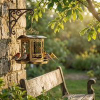 Hanging Bird Feeder Decorative Solar Bird Feeder Open Sided Garden Decor for Backyard