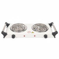 2000W High Power Portable Electric Cooktop Adjustable Temperature Control Double Coil Electric Burner Space-Saving Portable Double Burner Fast Heating for Students, Small Apartment, Office, Dorm Room, Camping