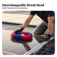 Replaceable Solar Panel Cleaning Brush Scratch-Clear Electric Solar Panel Cleaning Brush Resistant Electric Scrubber Replacement Head Easy Installation for Professional Cleaners, Maintenance Workers, Homeowners
