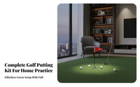 Golf Putting Cup with Flag Stainless Steel Golf Putting Cup Set Training Surface Flagstick for Beginners, Backyard, Office
