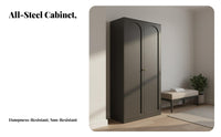 Sturdy and Long-Lasting Steel Clothes Closet Large Capacity Steel Clothing Cabinet Scratch-Resistant Finish Standalone Standing Metal Wardrobe Adjustable Shelves for Homeowners, Families, Students, Apartment, Home, Dressing Room, Dormitory