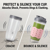 DIY Charm Silicone Boot Compatible with Nutribullet 900W & 600W Cups - Personalised Protective Sleeve with Holes for Shoe Charms - Anti-Slip Bottom Cover & Cup Identifier for Gym, Office & School
