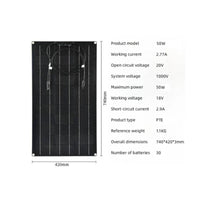 Lightweight Flexible Solar Panel Kit High Performance Portable Solar Panel Easy Installation Renewable Energy Equipment Long-Lasting for Outdoor, Camping