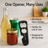 Universal Jar Openers for Arthritis Hands, Multi-Function Bottle Opener, Ergonomic Lever Design for Elderly, Easy Grip Composite Multi-Tool