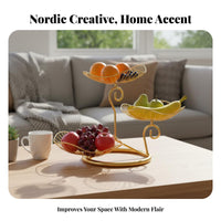 Nordic Design 3 Tier Fruit Basket Decorative Accent Tiered Serving Stand Modern Design for Living Room, Dining Table, Kitchen Counter