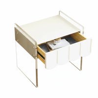Minimalist Design two-level Transparent Cabinet Modern design 2-Tier Transparent Stand space-saving Size Bedside Table Rounded Corners for Young Adults, homeowners, Apartment Dwellers, Bedroom, Small areas, Living Room, Office