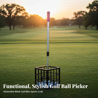 No Bending Golf Ball Retriever Basket Large Capacity Golf Ball Picker Upper Lightweight for Golfers, Seniors, Driving Range, Backyard