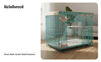 Reinforced Rods Cat Kennel with Litter Box Double Door Design 2-Story Cat Villa Sturdy and Safe Pet Enclosure Easy to Clean for Home