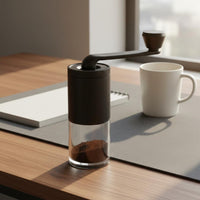 Manual Coffee Consistent Uniform Grind Hand Crank Coffee Transparent Grounds Container for Home Baristas, Journeyers, Travel, Camping