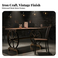 Retro Design Cross-Back Chair Distressed Finish Cross-Back Cafe Chair Industrial Design Dining Seating Sturdy Construction for Restaurant Owners, Homeowners, Event Planners, Cafe, Kitchen, Living Room, Events