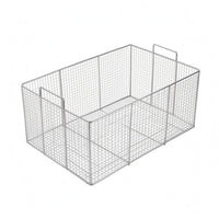 Fine Mesh Stainless Steel Fry Basket Rectangular Deep Fryer Basket Flat Base Kitchen Tool Reinforced Rim