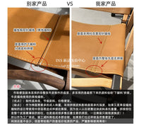 牛皮真皮马毛克米特休闲折叠椅户外露便携营阳台原木沙发轻奢网红
