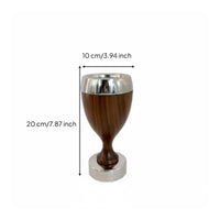 Walnut Wood Candle Holder Stainless Steel and Walnut and Metal Candlestick Polished Finish Candle Holder