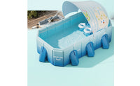 Foldable Pool with Canopy No-Inflation Pool with Shade Above-Ground for Family, Kids, Garden, Patio