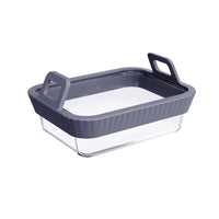 Glass Baking Dish with Handles Slim Cookware Heat-Resistant for Students