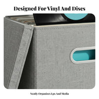Vinyl Record Storage Box Dust Resistant LP Record Storage Case Large Capacity Media Organizer for DJs