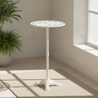 Cast-Iron Plant Stand Metal Flower Stand with Tri-Footed Base Plant Pedestal with Scroll Pattern Decorative Display Planter