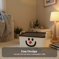 Cheerful Face Storage Cube Stackable Organizer Box Cute Design for Nursery