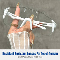 Cycling Photochromic Glasses, Anti-Fog, Windproof Sports Goggles, Frameless Design