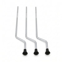 3 Pieces Chrome-Plated Drum Leg with Rubber Foot Bent Floor Drum Leg Non-Slip Hardware Heavy-Duty for Drummers