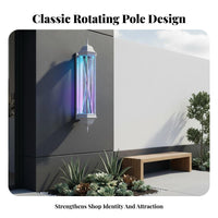 Barber Pole Waterproof LED Barber Pole Retro Design Rotating LED Salon Light for Outdoor, Storefront