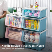 Front-Opening Stackable Box adaptable Storage container casters for Mobility