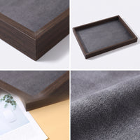 Jewelry Tray with Padded Insert Wood-Look Jewelry Display Tray Slim-Profile Rectangular for Collectors, Dresser, Retail Counter
