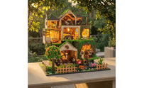 Fairytale DIY Miniature Dollhouse Kit Detailed DIY Miniature House Kit Multi-Level 3D for Crafters, Tabletop Display