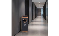 Commercial Upright Trash Can with Grid Long-Lasting Trash Can with Inner Liner Sturdy Floor-Standing Waste Bin Sleek for Hotels, Lobbies, Hallways