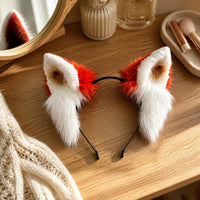 Faux Hair Headband with Ears Fuzzy Animal Ear Headband Flexible Hair Accessory for Cosplayers