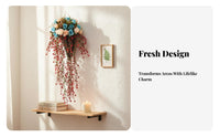 Artificial Hanging Flower Basket Ready to Hang Hanging Flower Basket Realistic Looking Faux Wall Vine for Event Planners, Living Room, Indoor, Bedroom