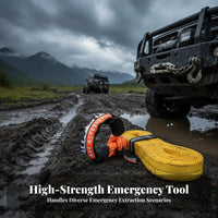 High Breaking Strength Soft Rope Heavy-Duty Synthetic Rope Lightweight and Safe Towing Equipment Long-Lasting for Away from the Road-Highway Enthusiasts, ATV/UTV Operators, Rescue Personnel, Winching, Emergency Situations, Camping