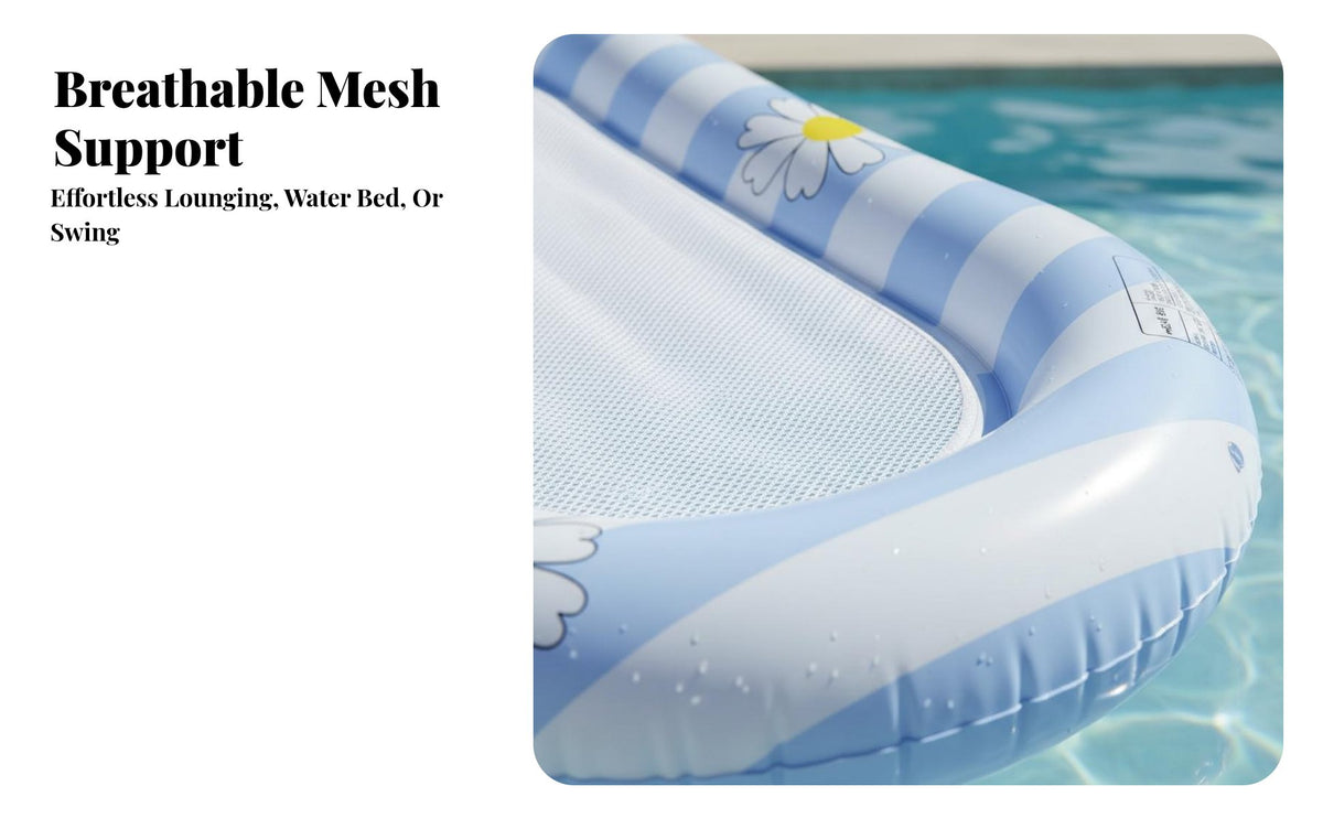 With Backrest Inflatable Water Lounger Glitter Filled Inflatable Pool Lounger Ergonomic Headrest for Adults, Teens, Beach, Travel, Hot Tub