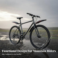 2 Pieces Front and Rear Bike Fenders Long-Lasting Front and Rear Mudguard Set Adjustable Cycle Spray Guard High Toughness