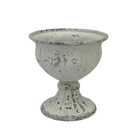 Farmhouse Iron Vase Weathered Metal Planter Decorative Distressed Planter Aged for Decorators, Tabletop, Garden