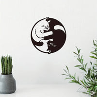 Modern Design Yin Yang Cat Wall Art Easy to Hang Cat Wall Art Long-Lasting for Living Room, Bedroom, Office