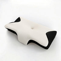 Ergonomic Neck Contour Pillow Contoured Pillow with Memory Foam Supportive Textured Knit for Sleeping