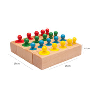 Preschool Developmental Cylinder Block Early Learning Cylinder Socket Block Natural Wood Educational for Preschoolers, Toddlers, Kids, Home, Classroom