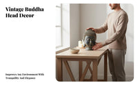 Distressed Finish Buddha Head Statue Serene Design Thai Design Buddha Bust Handmade Zen Decor Statue Spiritual Gift for Meditation Practiti a Rs, Home Decorators, Restaurant, Tea Room, Entrance, Office
