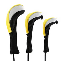 3 Pieces Padded Wood Club Head Form-Fitting Cover-Fitting Golf Club Head Cover Long Neck Sports Accessory Stitched